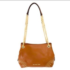 Michael Kors Brown JET SET Leather Shoulder Bag
